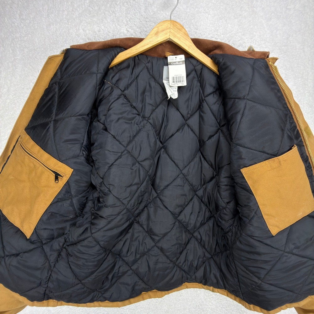 Carhartt Sandstone Jacket Arctic Quilt Lined Mens 44 Tall Large J02 BRN NWT READ - Picture 3 of 16